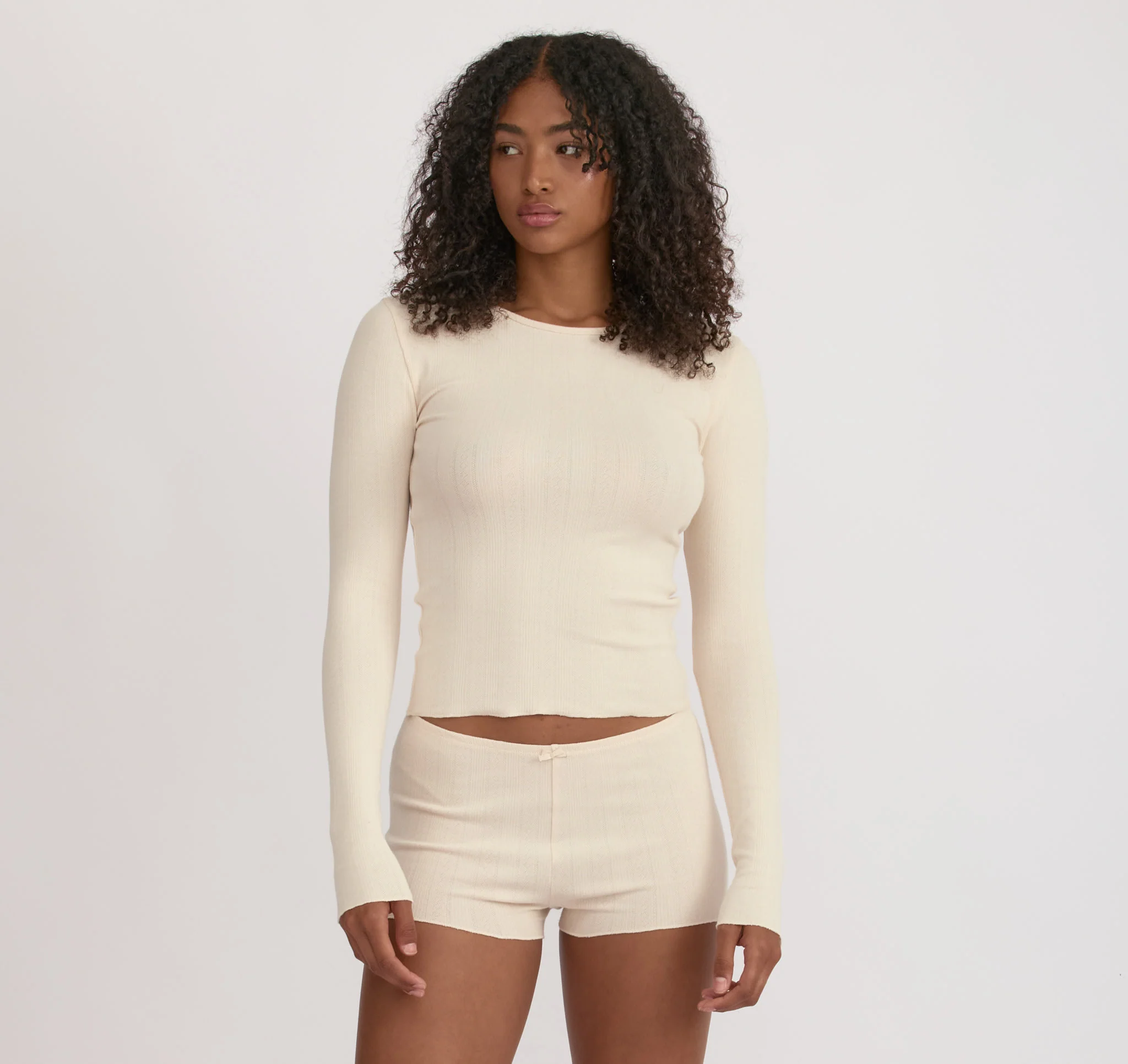 Pointelle Long Sleeve Tee - Image 2